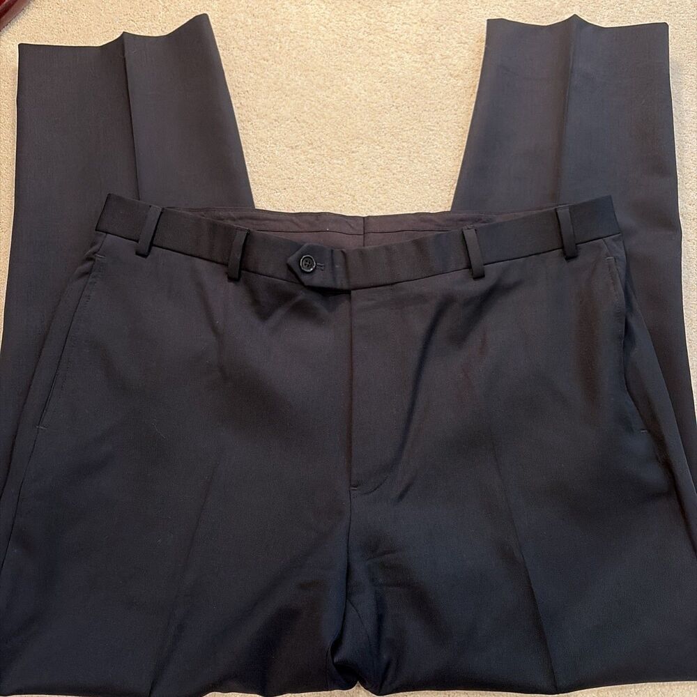 Brooks Brothers Men’s Black Dress Pants 38x30 Madison Fit Trousers Flat Front